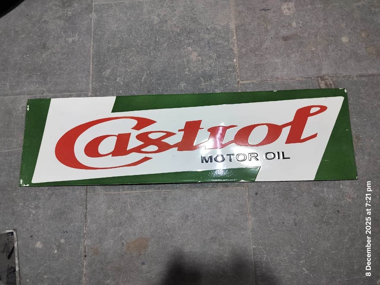 PORCELAIN CASTROL MOTOR OIL ENAMEL SIGN 36×10 INCHES