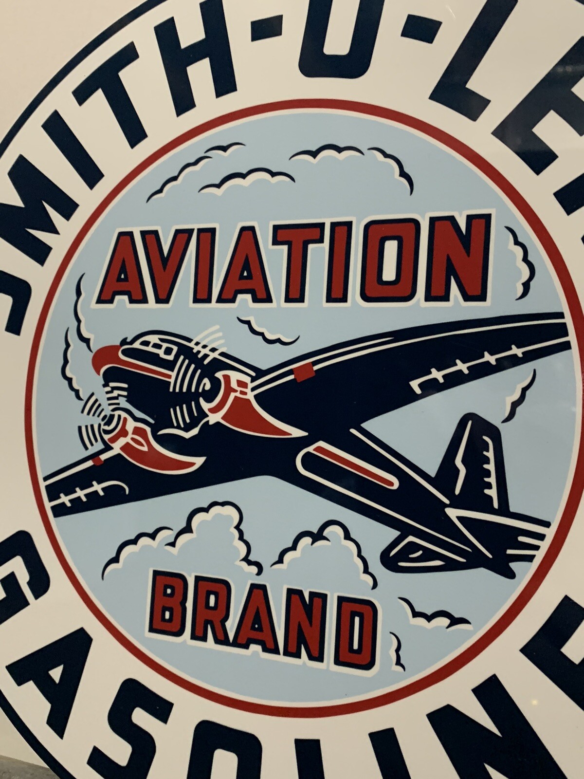 Vintage Style Smith-O-Lene Aviation Gasoline Heavy Steel Metal Quality Sign