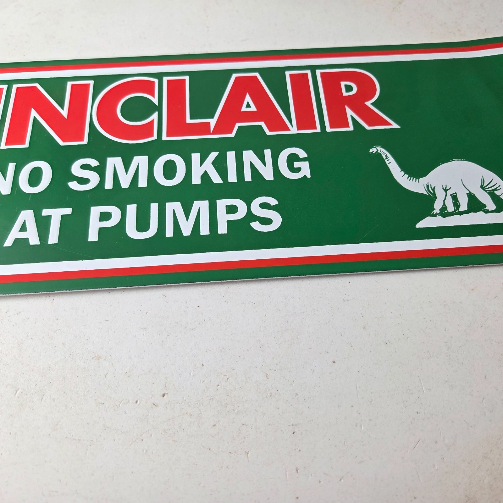 Vintage Sinclair Gasoline Sign – No Smoking Warning Gas Pump Porcelain Sign