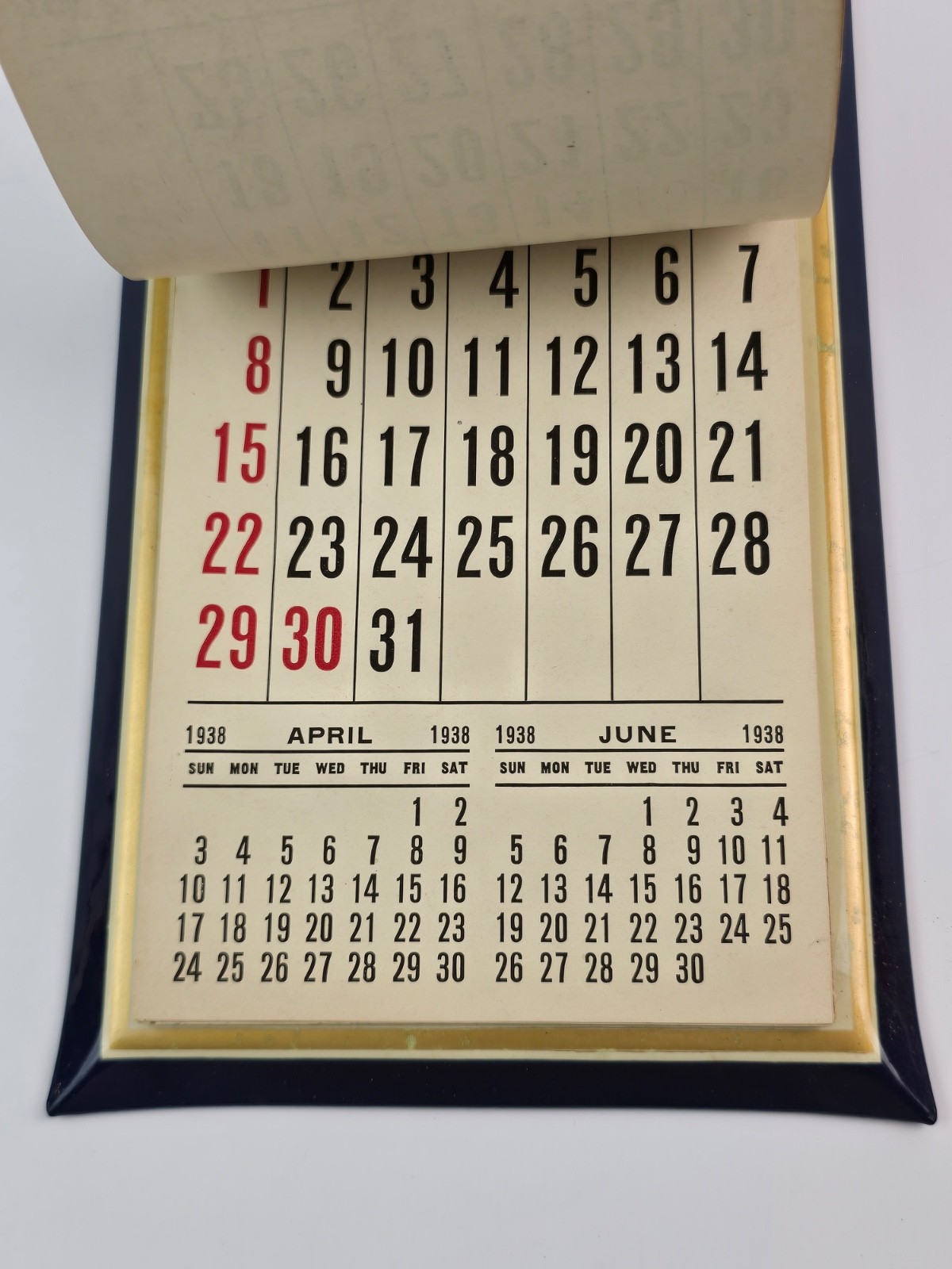 1939 Marlow Coal. Co. Washington D.C. Blue Celluloid Calendar Sign White Oak