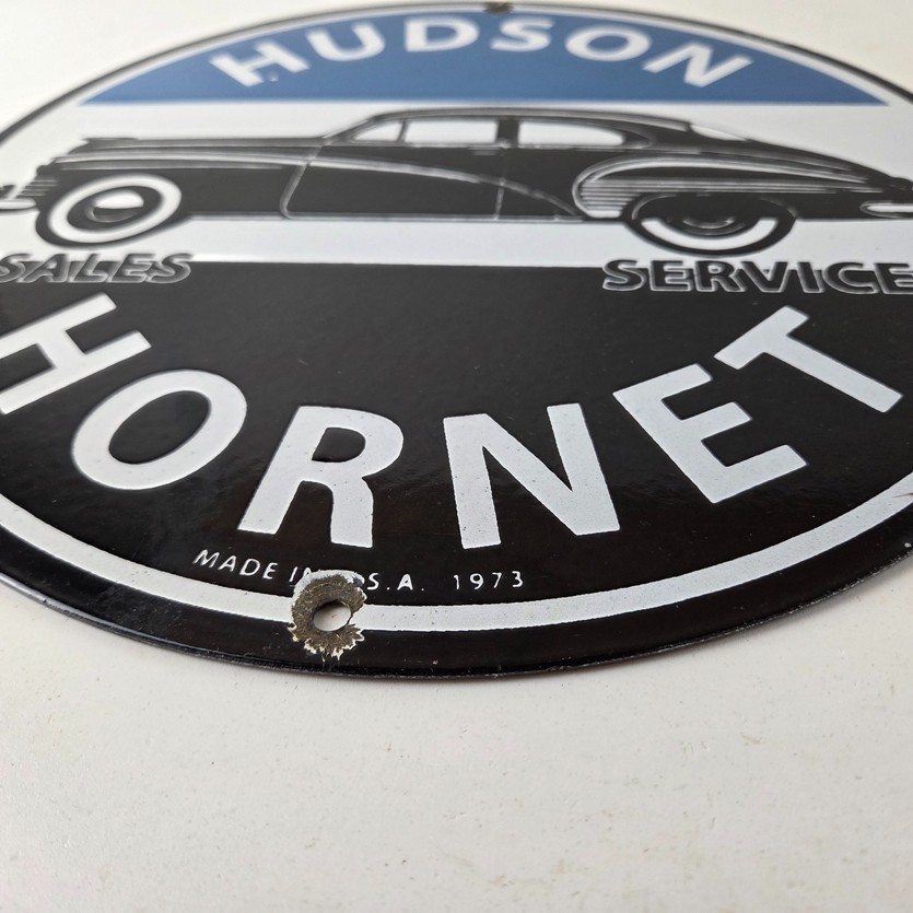 Vintage Hudson Automobiles Sign – Hornet Gas Service Station Porcelain Sign