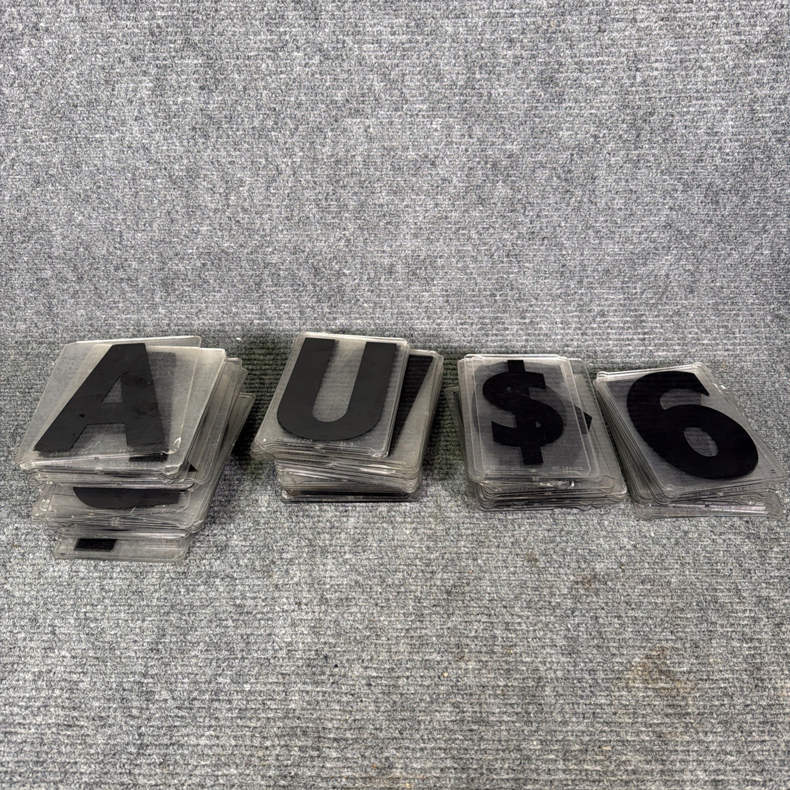 (133) vtg Gemini 6” tall clear acrylic background w/ black letters marquee Sign