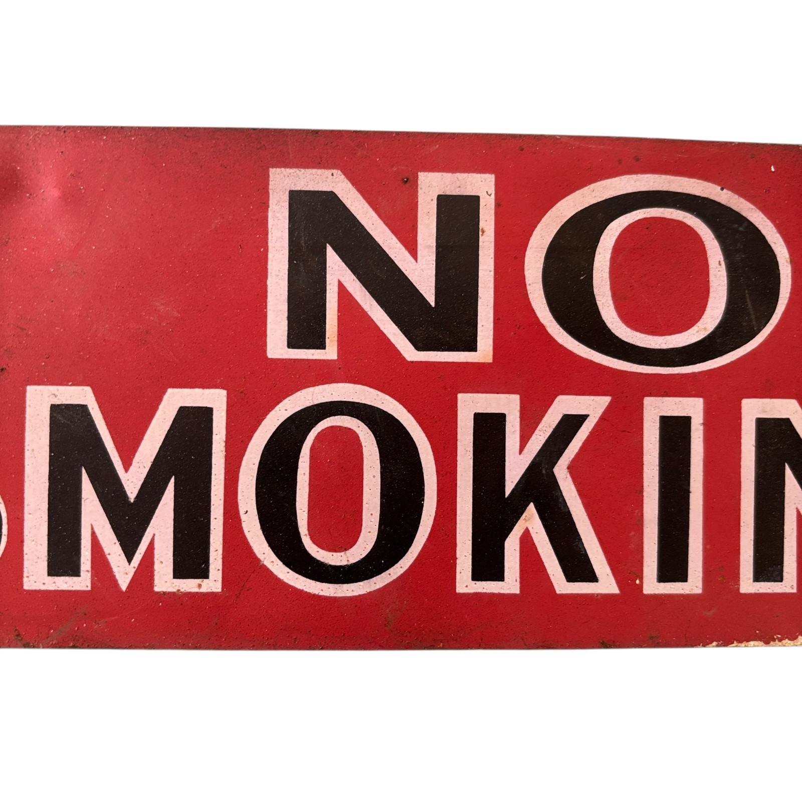NO SMOKING Tin Sign – Industrial Fire Safety Sign, Thin Metal, Original paint