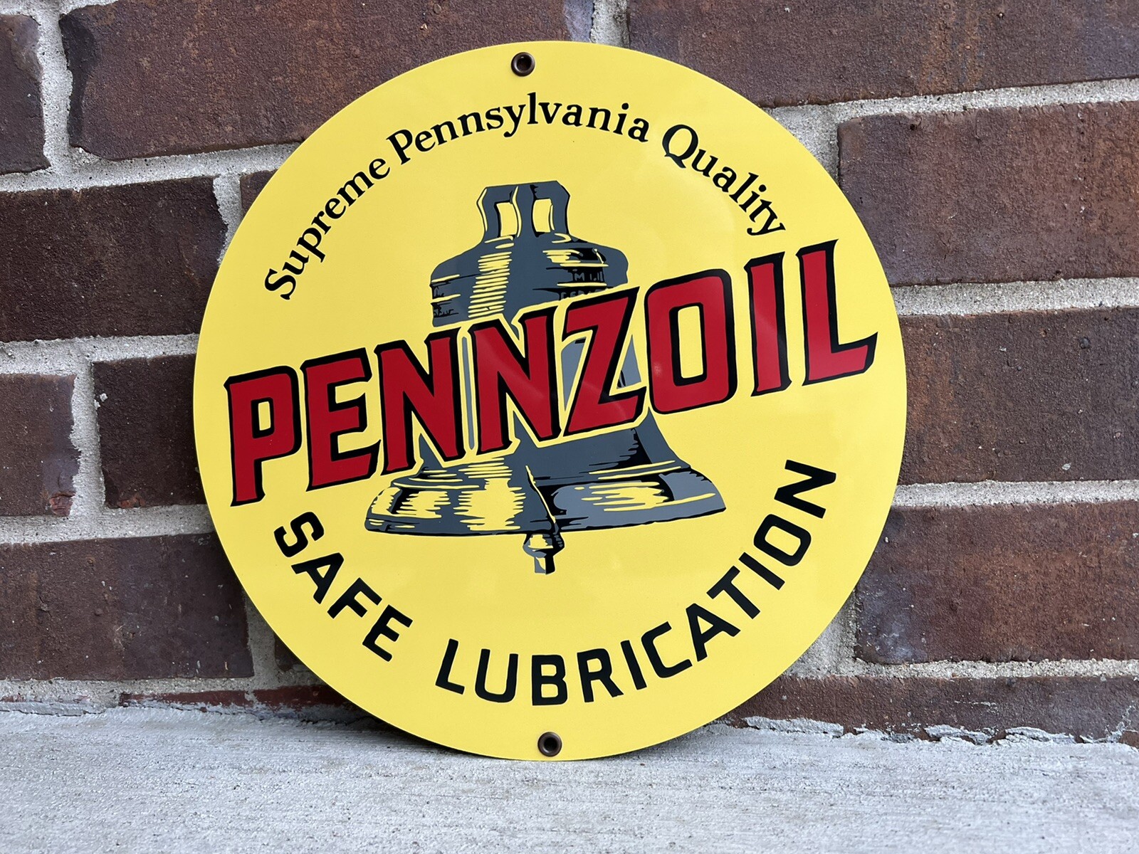 Pennzoil Oil gas company man cave advertising round Sign
