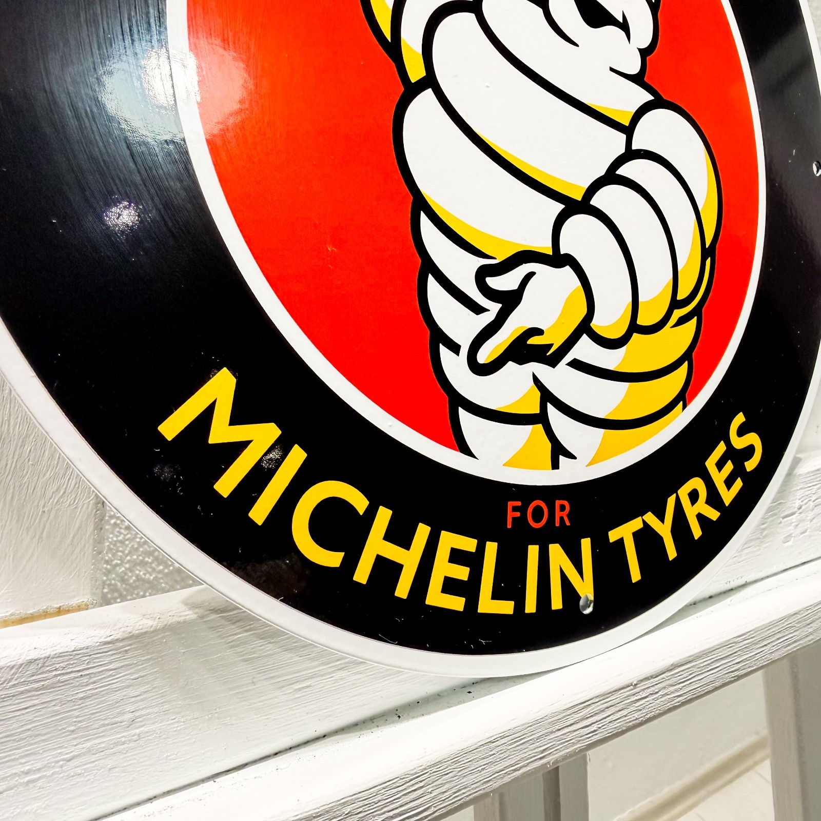 Michelin Bibendum “Open for Michelin Tyres” Heavy Metal Sign – 30 cm (11.8”)