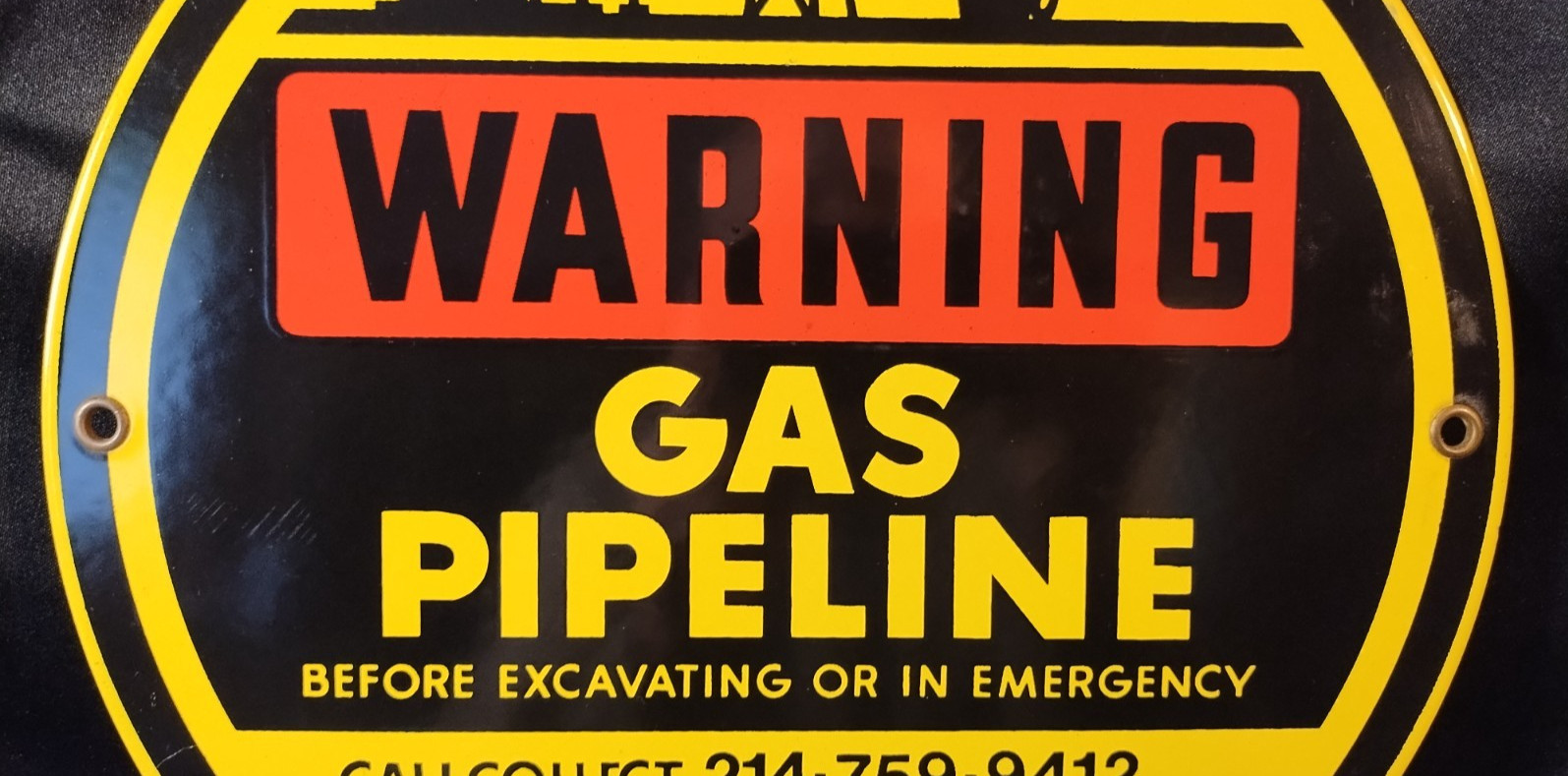 Vintage Warning Gas Pipeline Oxy NGL East Texas Longview, TX 12″ Metal Sign New