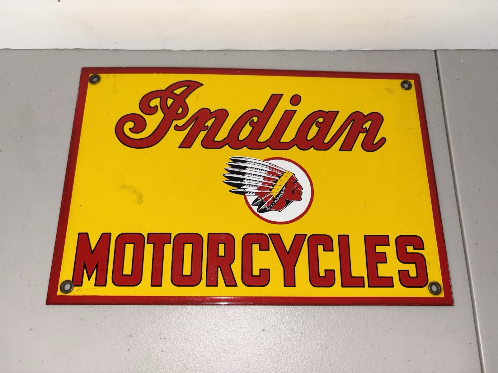 Vintage Indian Motorcycles Porcelain Sign Dealership, Motor Bike Sign