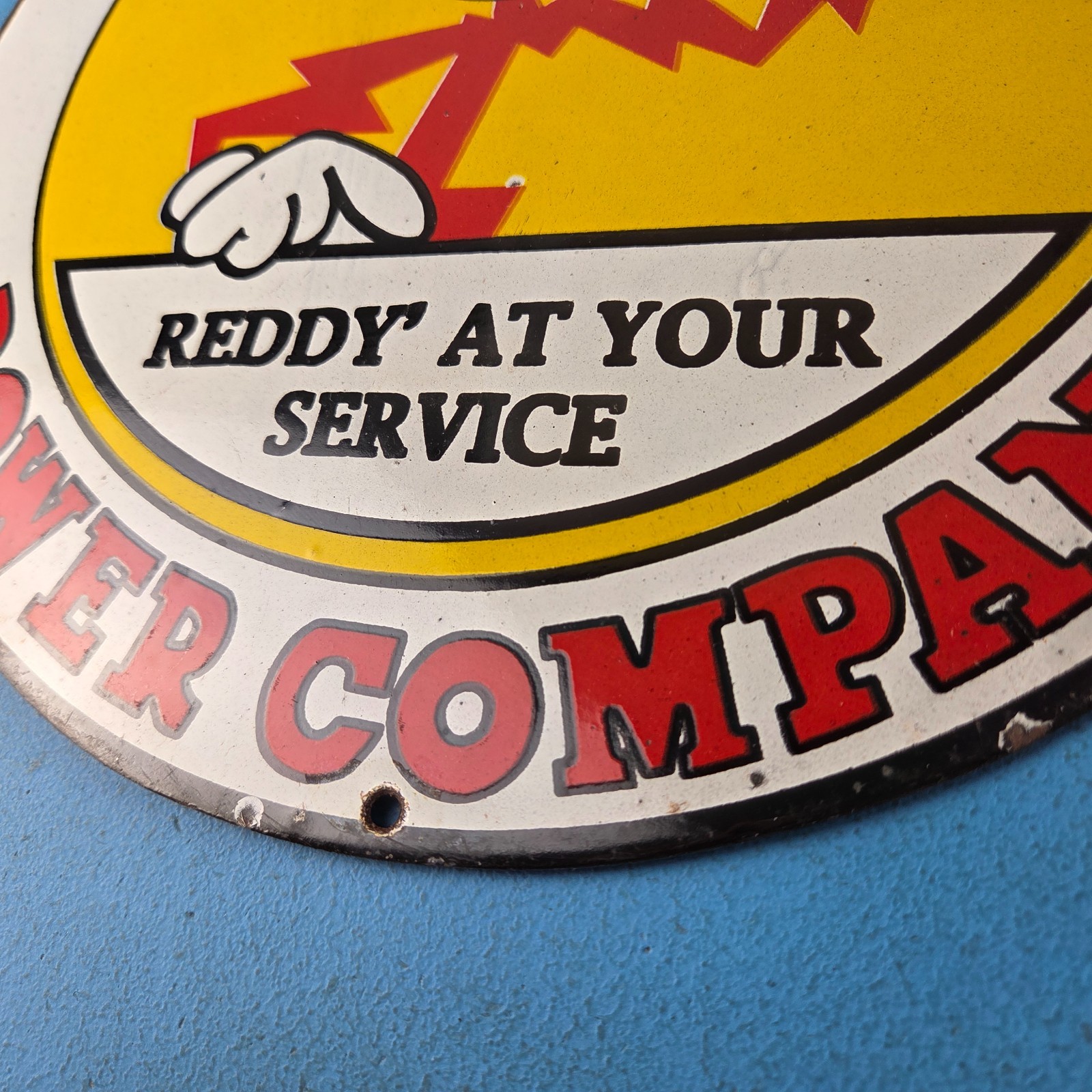 Vintage Electric Service Porcelain Sign – Advertising Gas Station Pump Sign