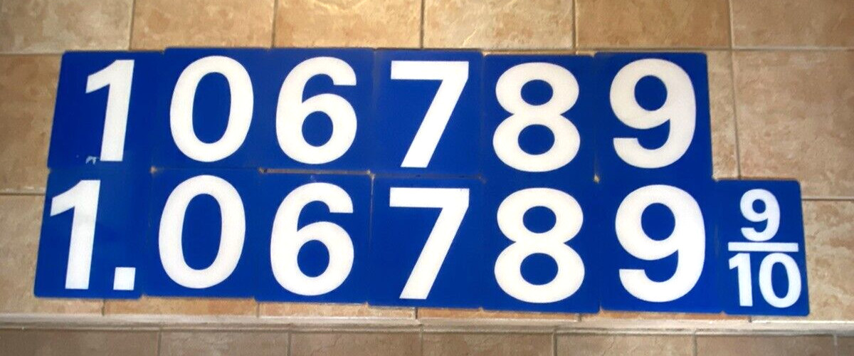 VINTAGE GAS STATION PRICE NUMBER LOT,OIL,ADVERTISING,PLEXIGLASS,PLASTIC,PROP,13!