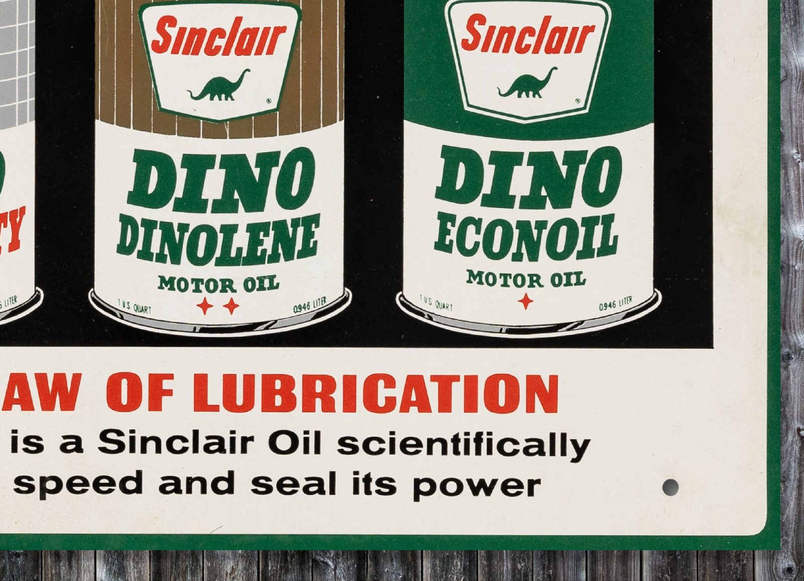 Vintage Style Sinclair Dino Motor Oil Sign 48” Aluminum Gas Station Garage Decor