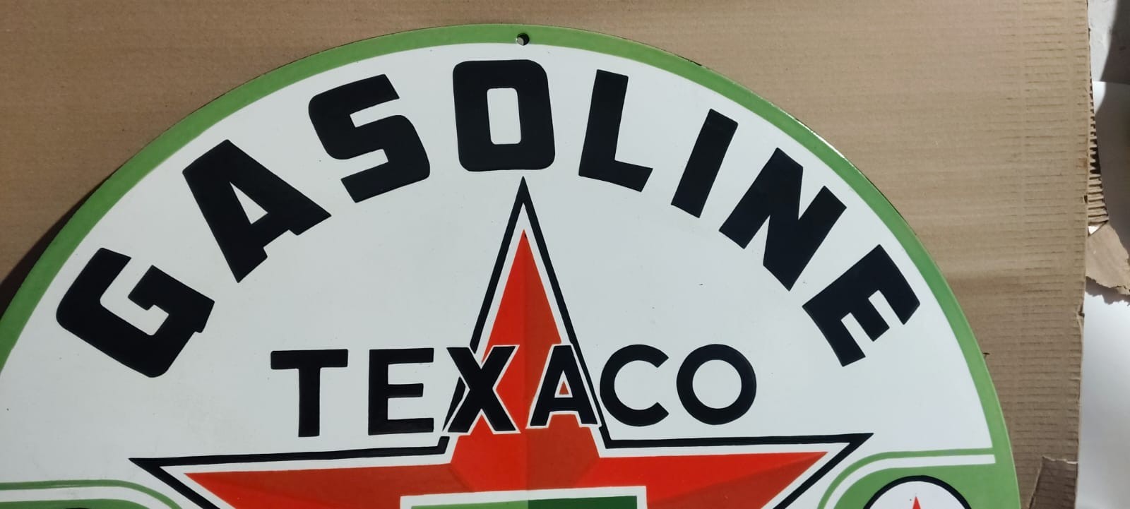 Texaco Gasoline Filling Station Porcelain Enamel Sign 30 x 30 Inches 1 Sided