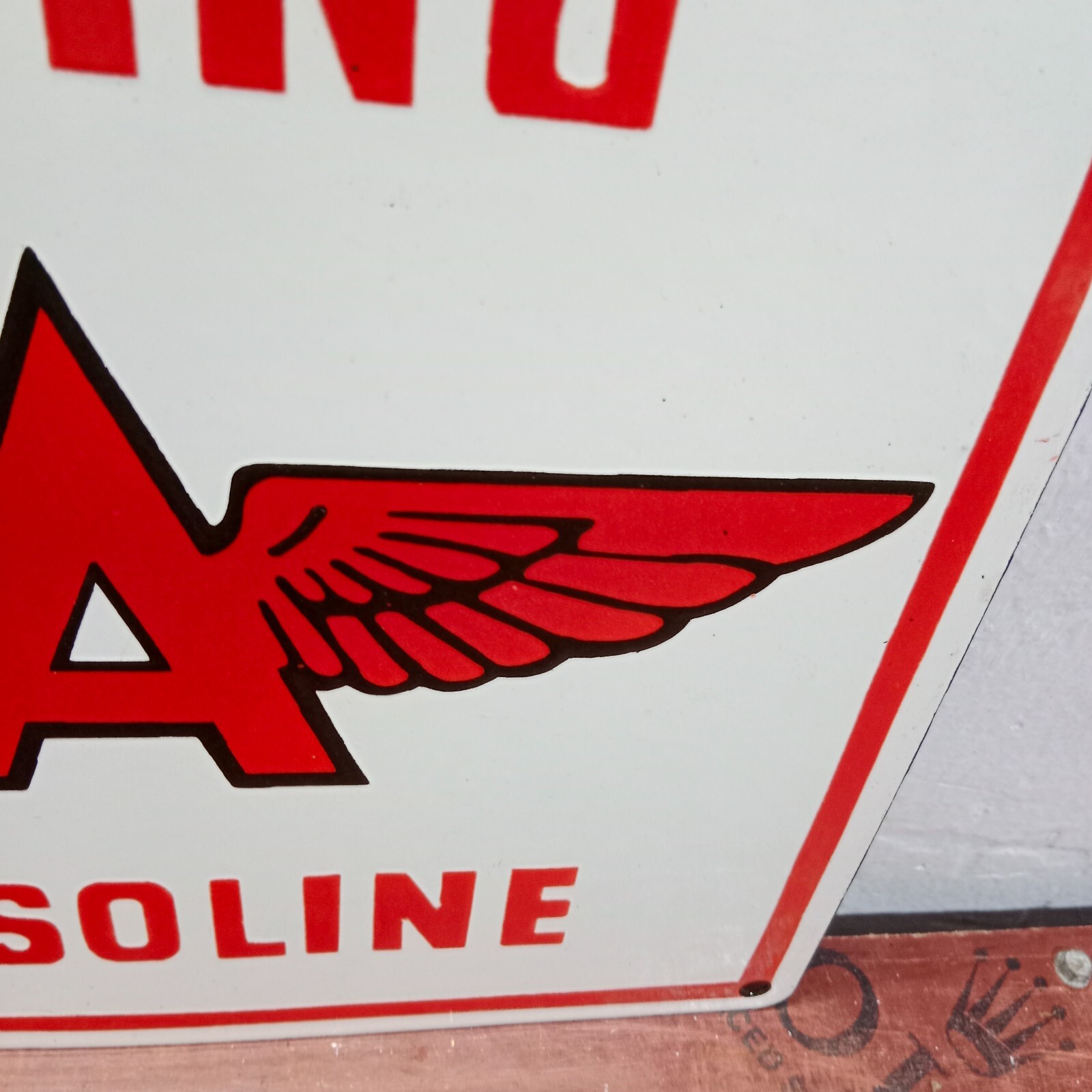 Flying A Gasoline Porcelain Enamel Sign 12 x 12 Inches 1 Sided