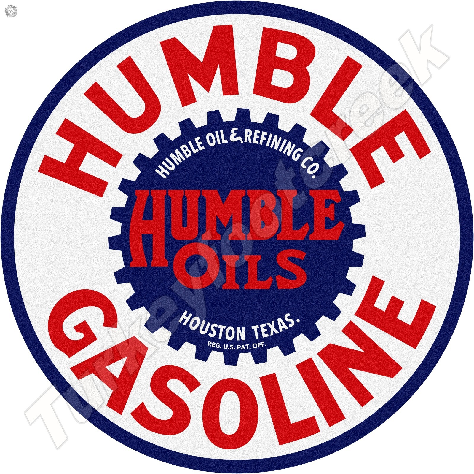 Humble Gasoline 18″ ROUND METAL SIGN