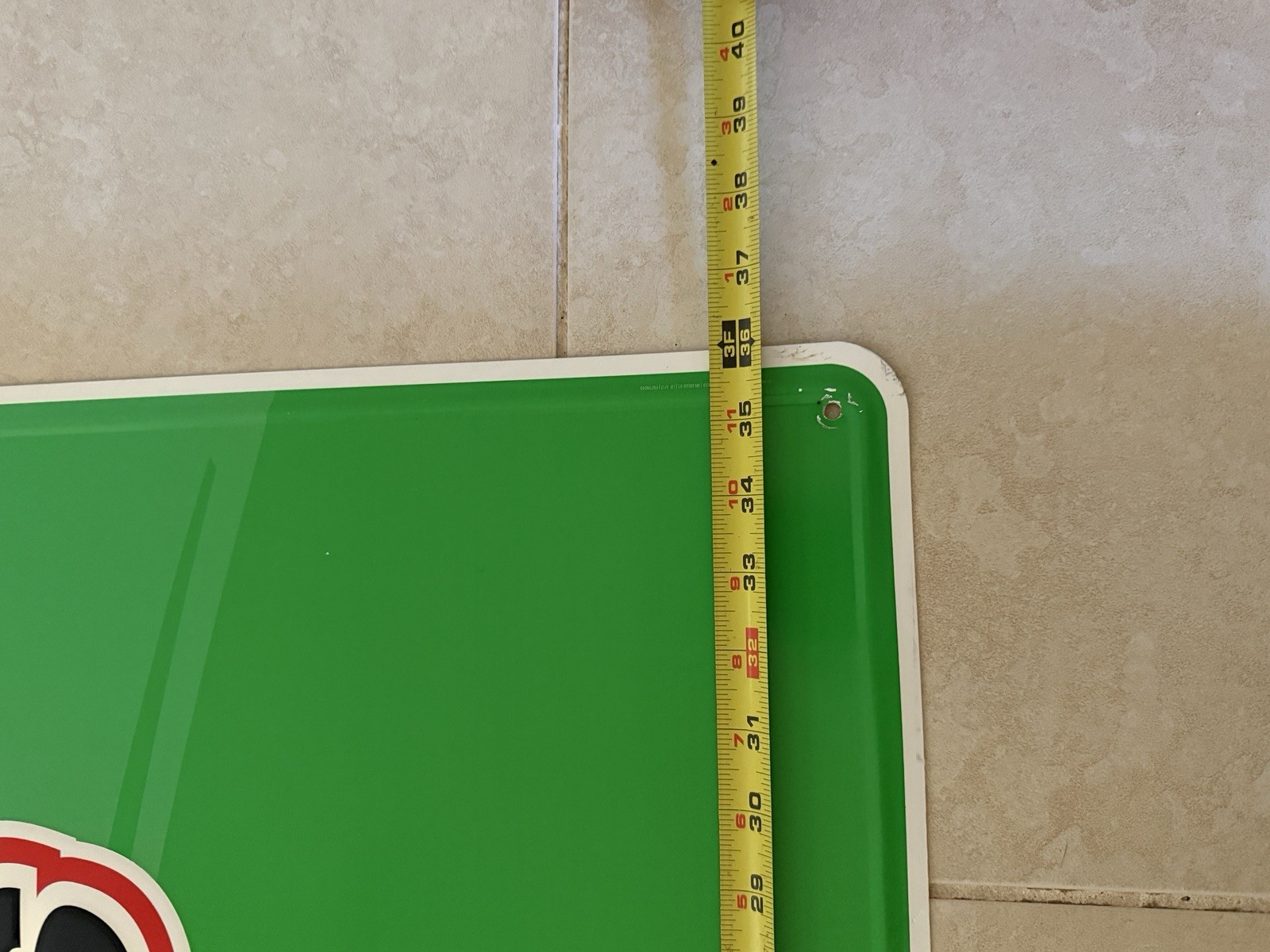 Large 3′ Vintage INTERSTATE BATTERIES Sold Here Embossed Metal Gas Station Sign