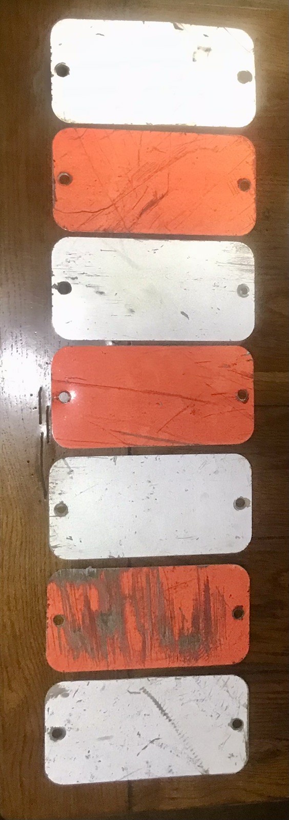 7 Caution Warning Barrier Marker Signs 3 Red 4 White Road Street Driveway Sign
