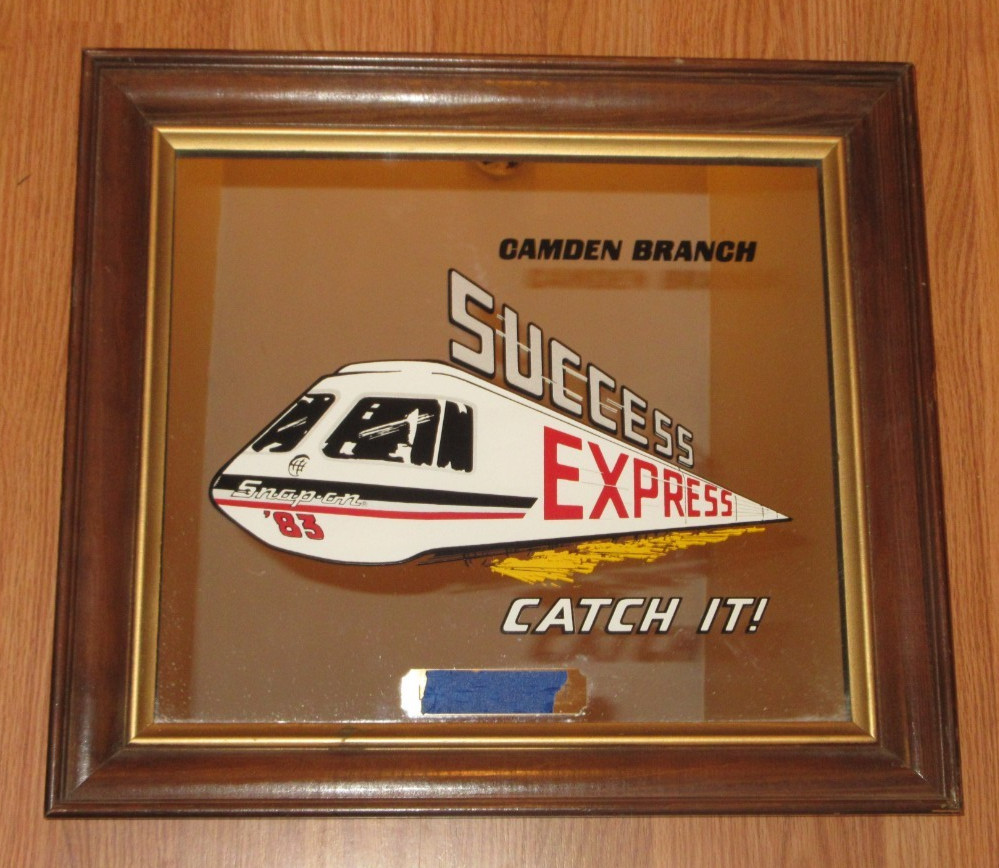 1983 Snap On Tools Framed Mirror Sign Wall Plaque Success Express Dealer Gift