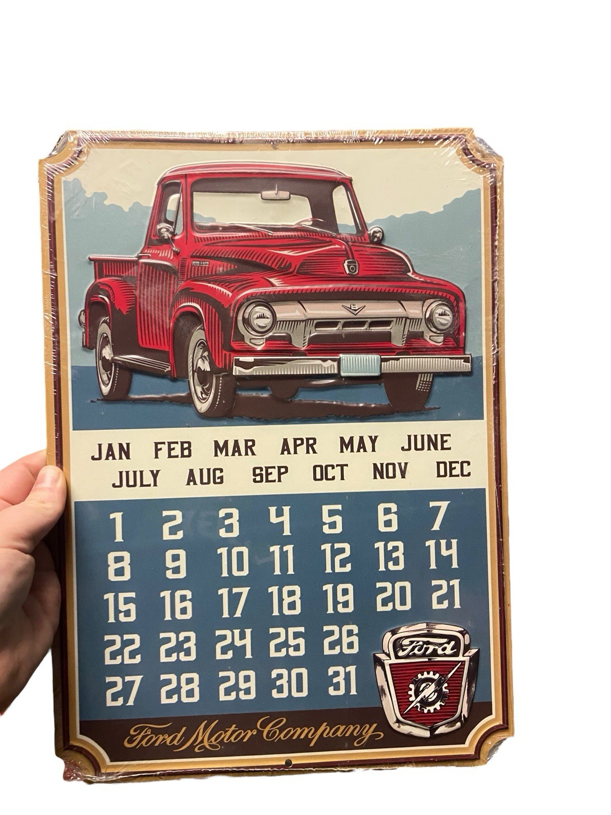 OPEN ROADS REPRODUCTION METAL SIGN “FORD MOTOR CO. CALENDAR”