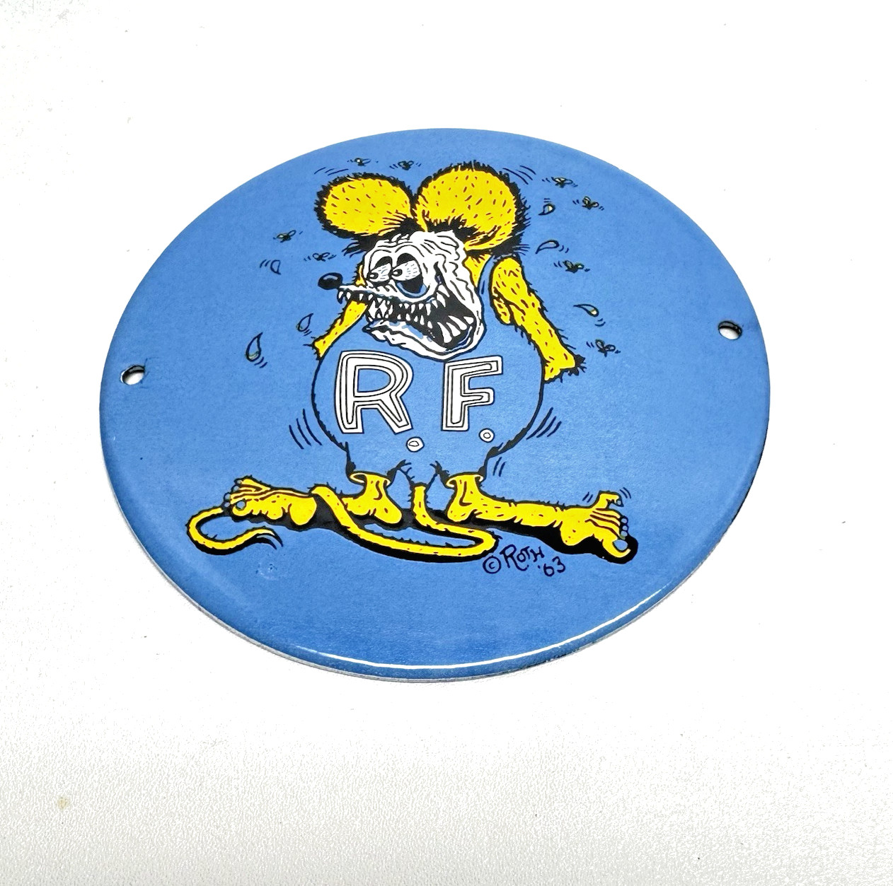 Rat Fink – Vintage Porcelain Sign Button- Service Station Auto Racing Hot Rod