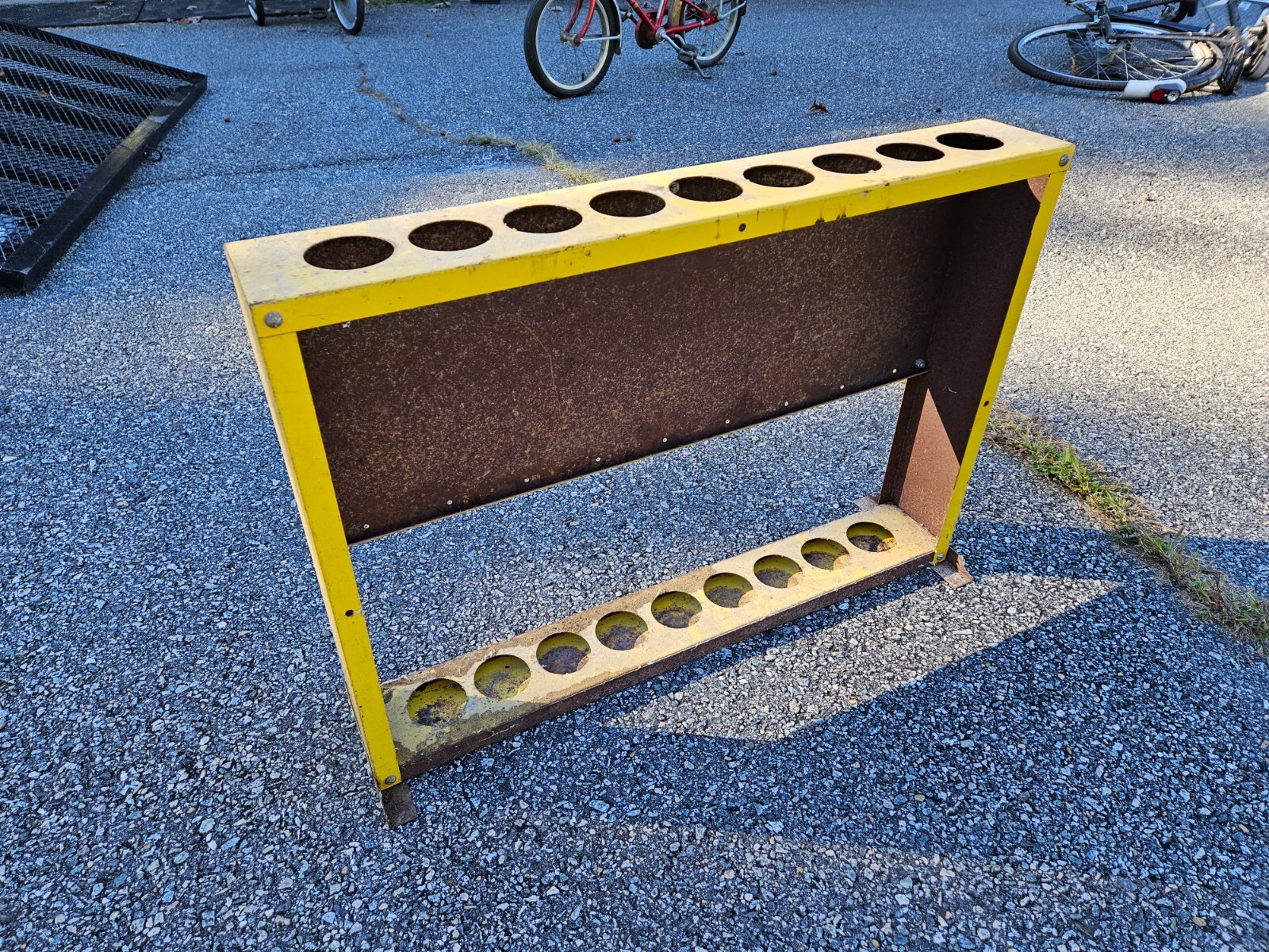 rare boltmaker althread bars vintage display stand gas oil sign rack