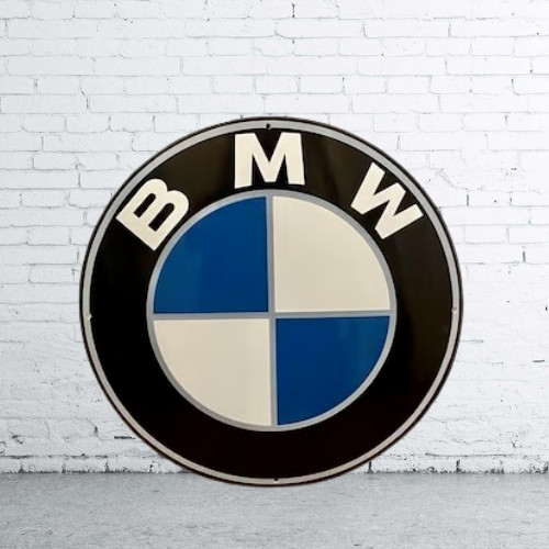 BMW Pure Porcelain Enamel Heavy Metal Sign 30 Inches Double Side