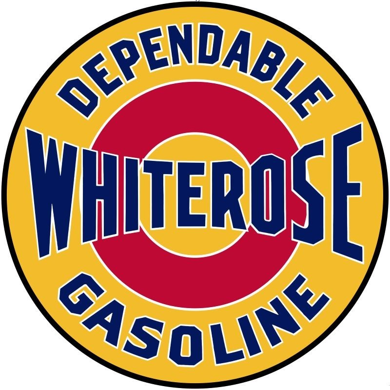 White Rose Dependable Gasoline New Sign: 24″ Round USA Steel XL Size
