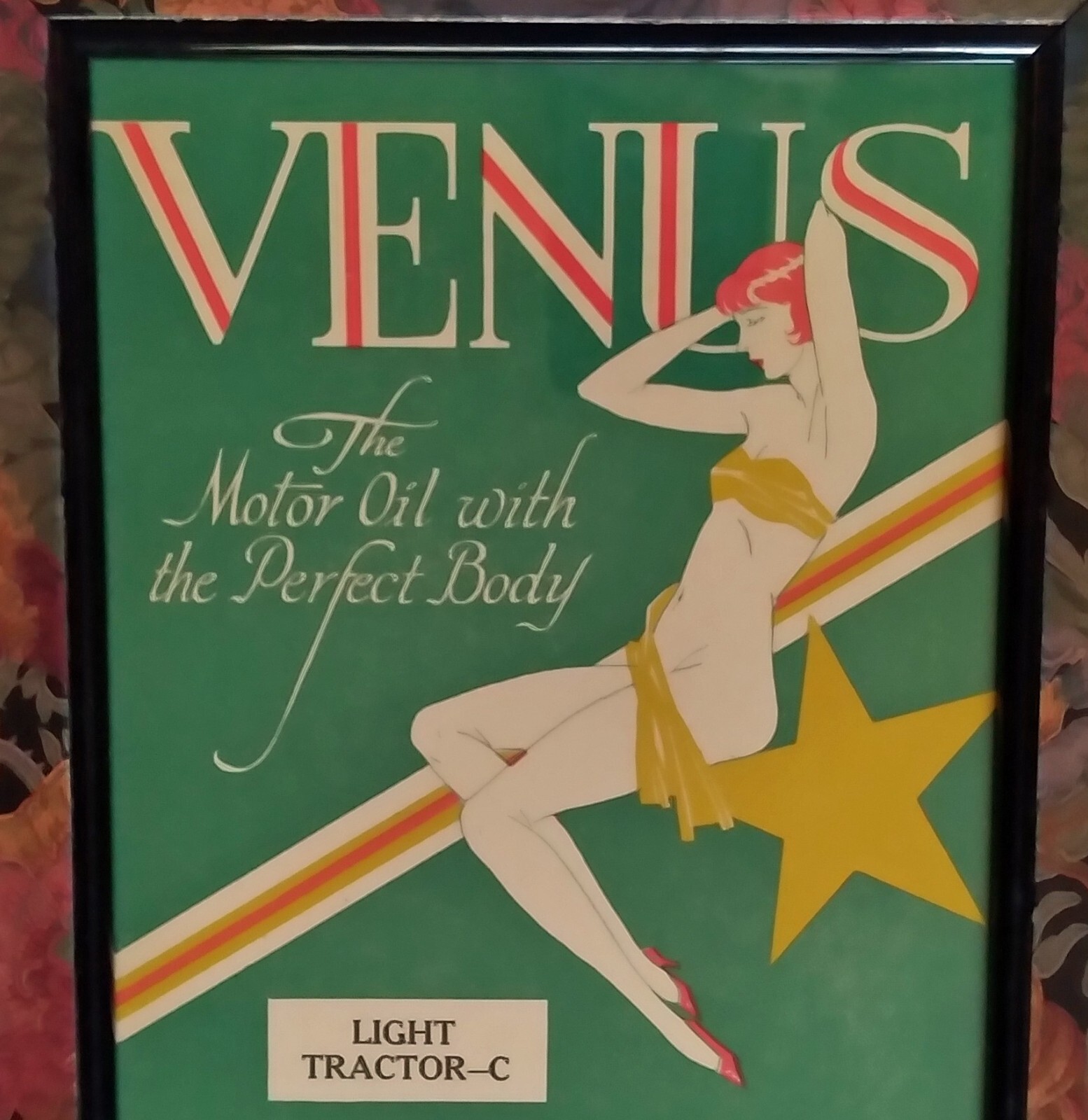 VENUS, THE MOTOR OIL WITH THE PERFECT BODY Late 1920s Label, Geneva, Nebraska