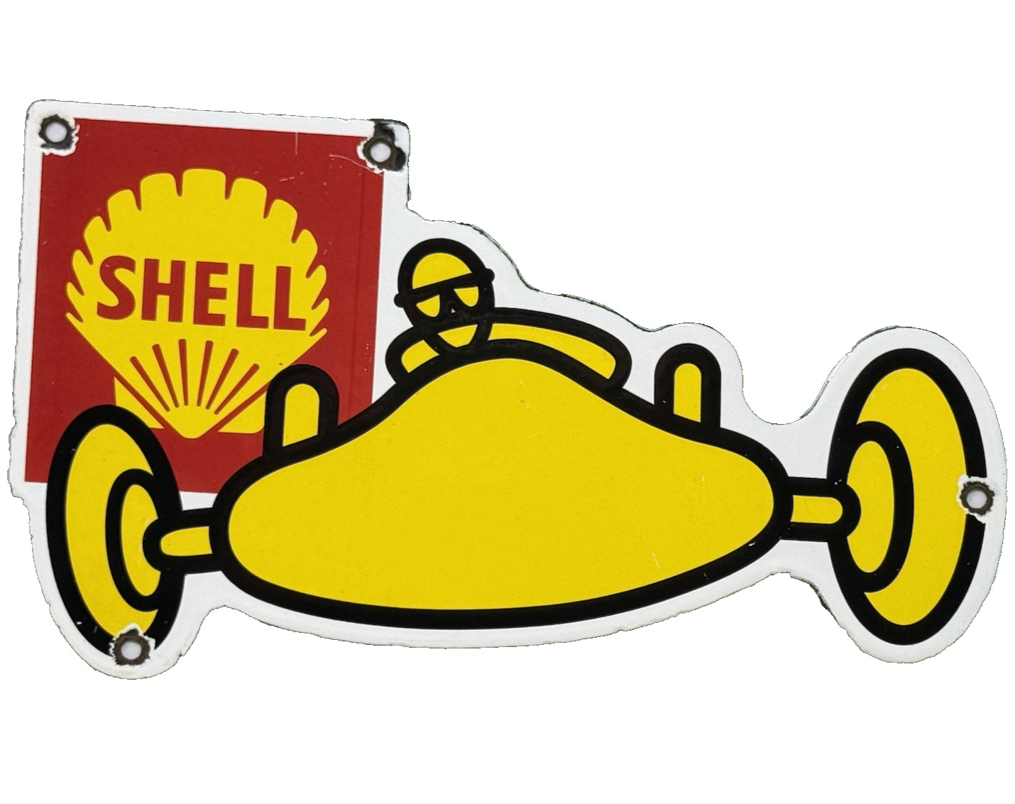 VINTAGE SHELL GASOLINE PORCELAIN SIGN GAS STATION PUMP PLATE MOTOR OIL SERVICE