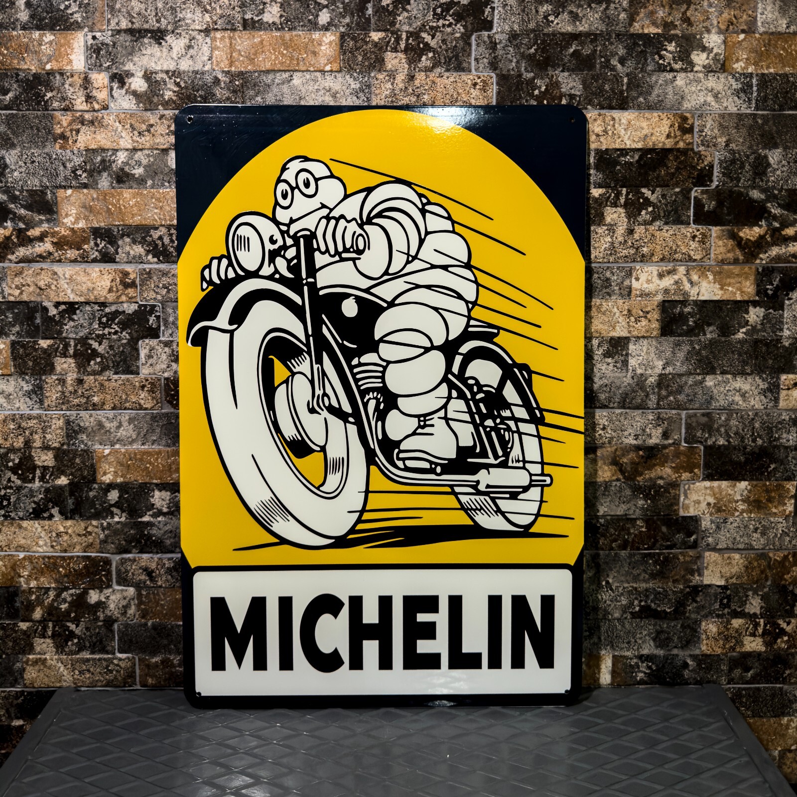 Vintage Michelin Man Motorcycle Metal Sign – XXL 24″x16″ (60×40 cm)