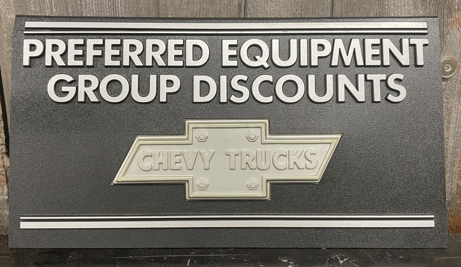 Vintage Molded Plastic CHEVY TRUCKS Car Dealership Window Advertising Sign
