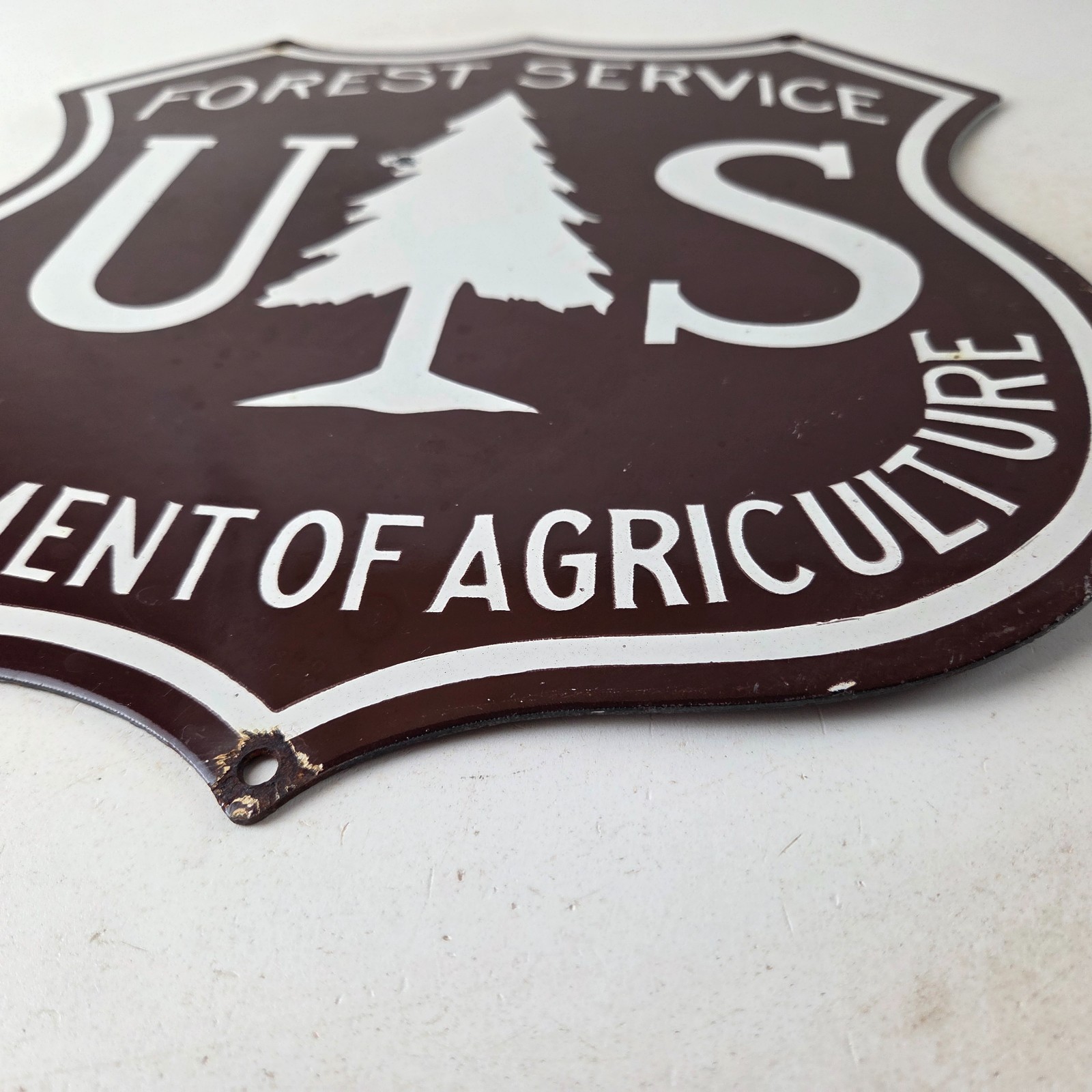 Vintage Forest Service Sign – Agricultural National Park Porcelain Gas Pump Sign