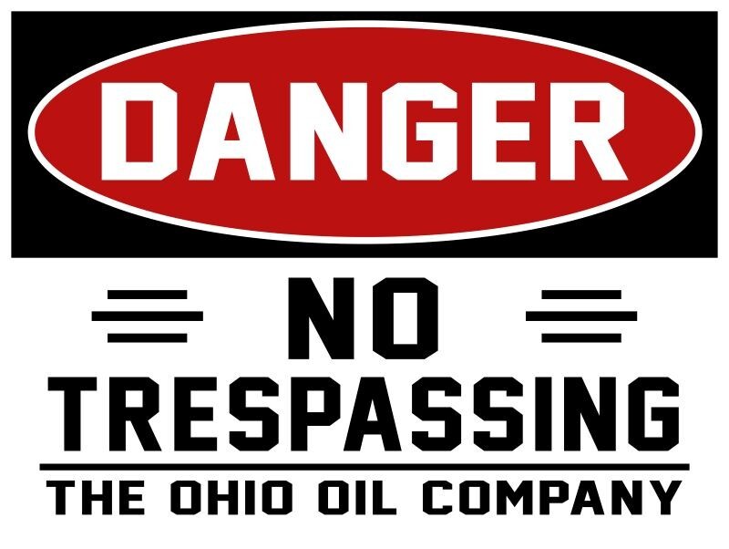Danger, No Trespassing OhiO Oil Co. Marathon Metal Sign: 9×12″ Free Shipping