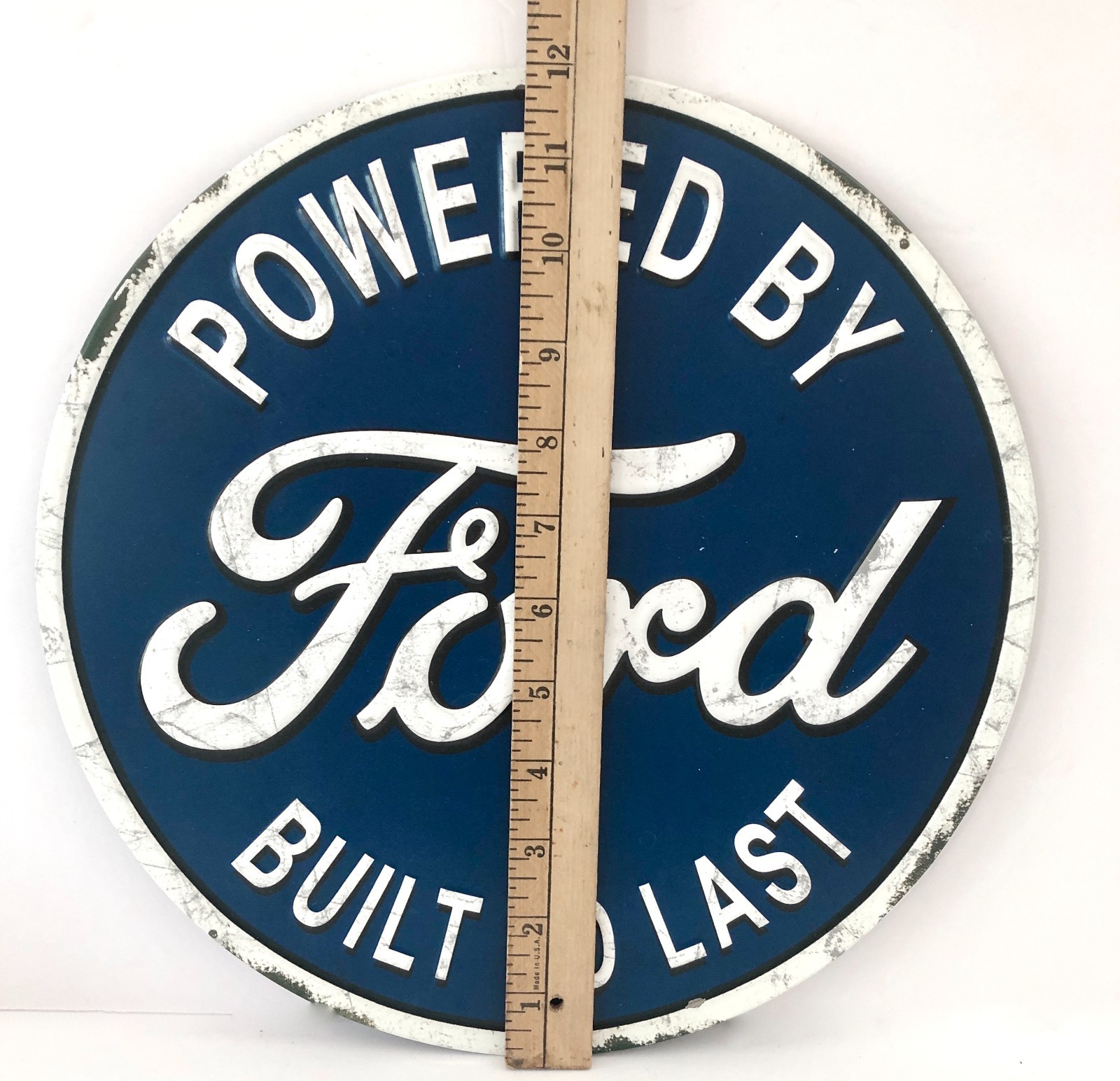 VINTAGE Ford Built To Last Metal Sign