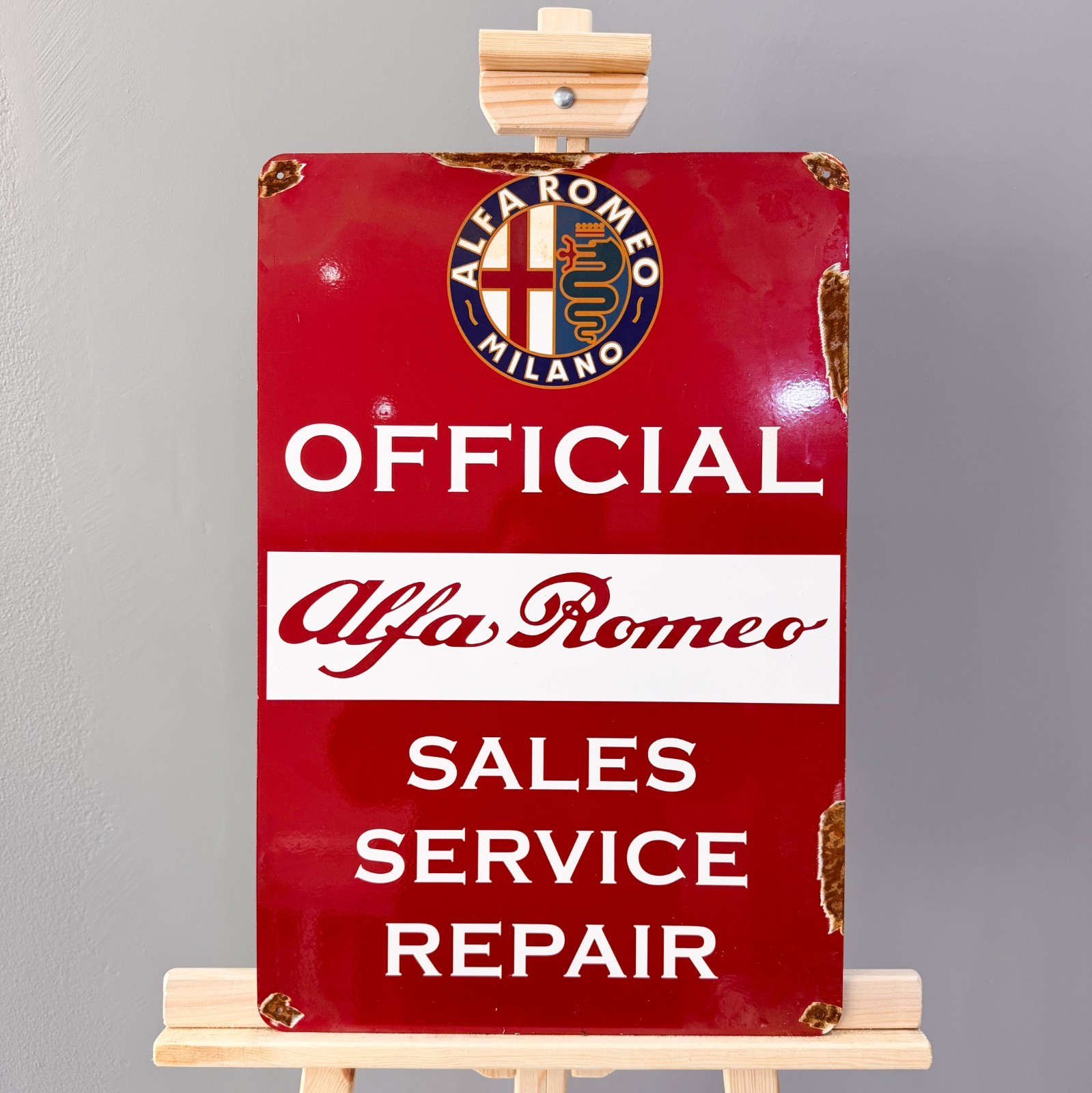 Alfa Romeo Official – Vintage Rusty Heavy Metal Sign – 60 × 40 cm 23.6” × 15.7”