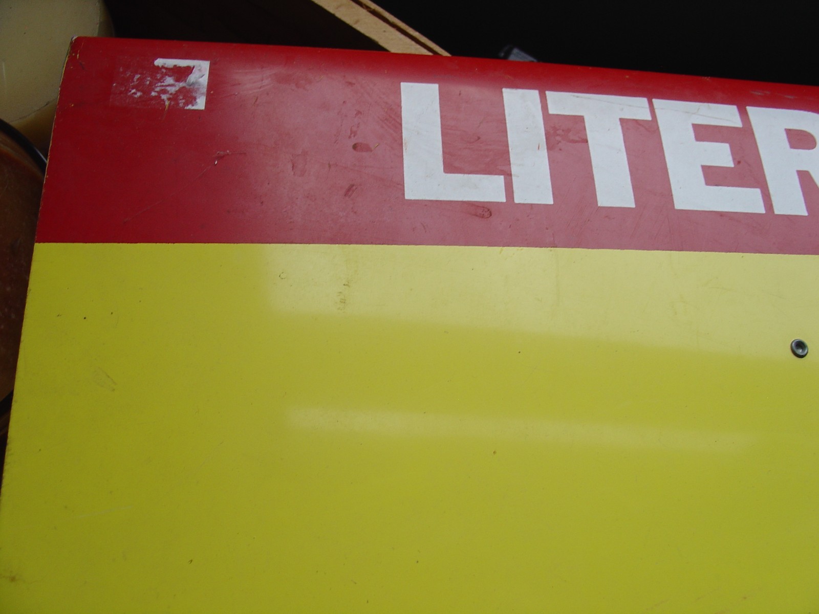 Vintage Couch Philippi Liter Pricing Adjustable Gas Gasoline Metal Sign Board