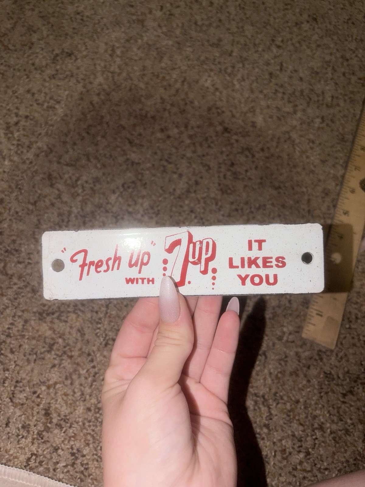 Porcelain 7up Crate Tag Sign
