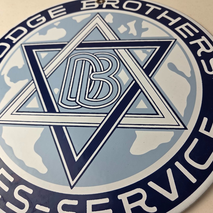 Vintage Dodge Brothers Sign – Sales & Service Gas Automobile Pump Plate Sign