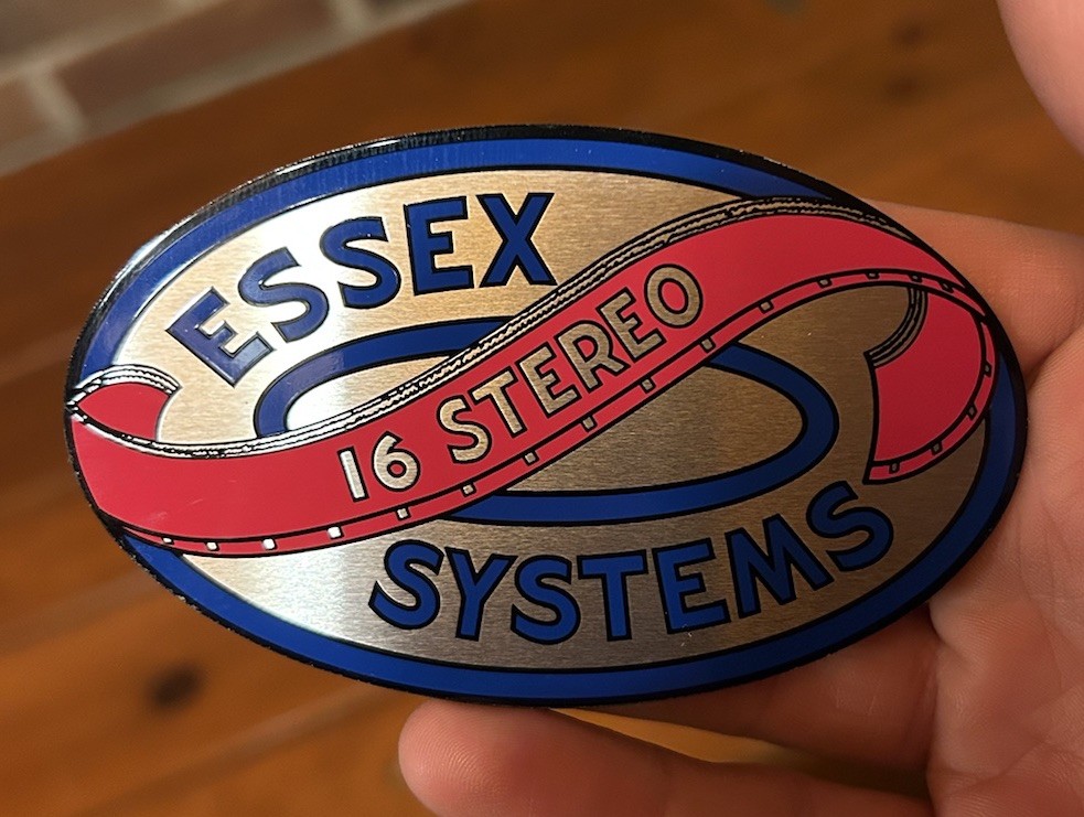 Vintage Essex Audio Stereo Systems Aluminum Small Advertising Sign Plate Badge