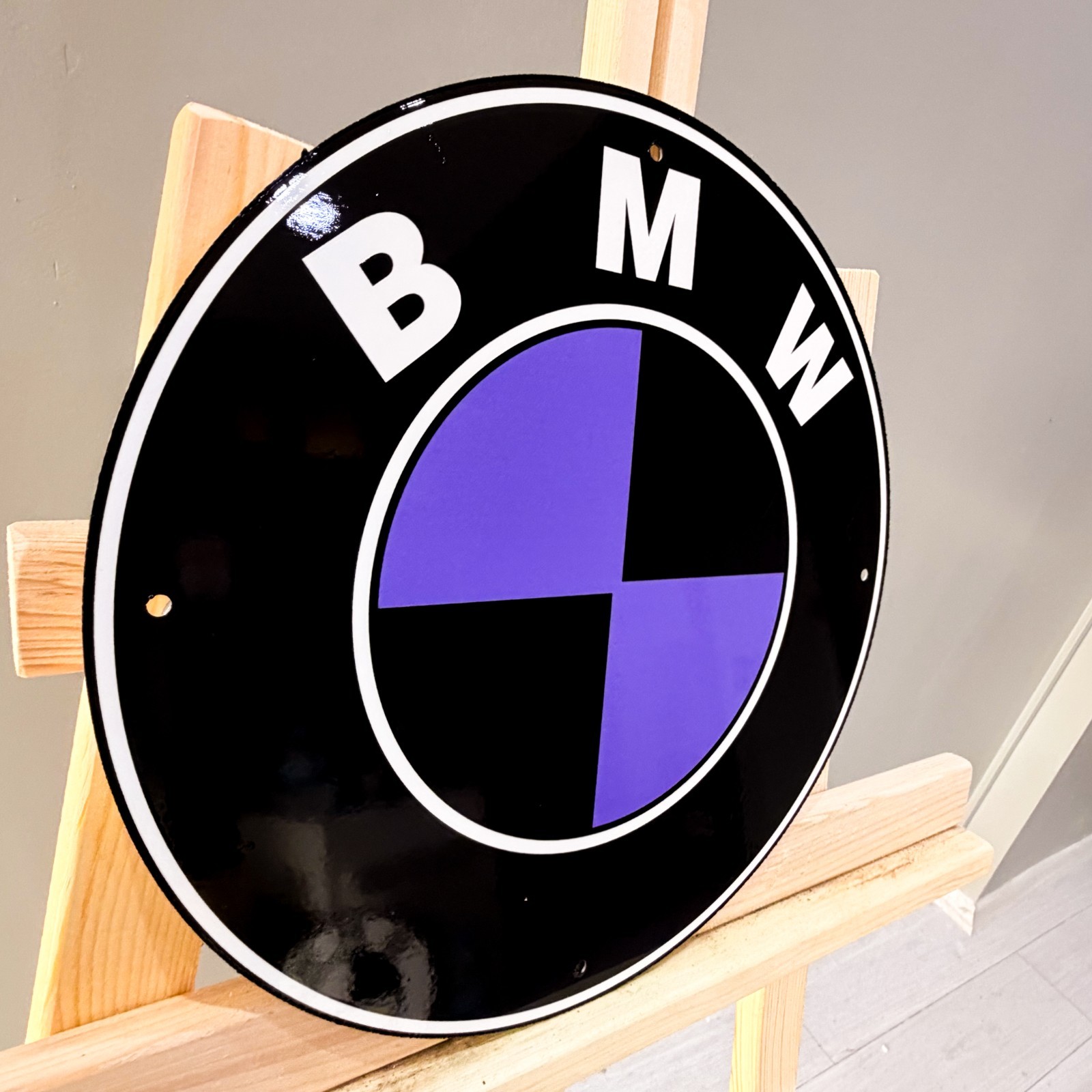 BMW Black Purple Roundel Heavy Metal Sign – Garage Decor – 30 cm (11.8”)