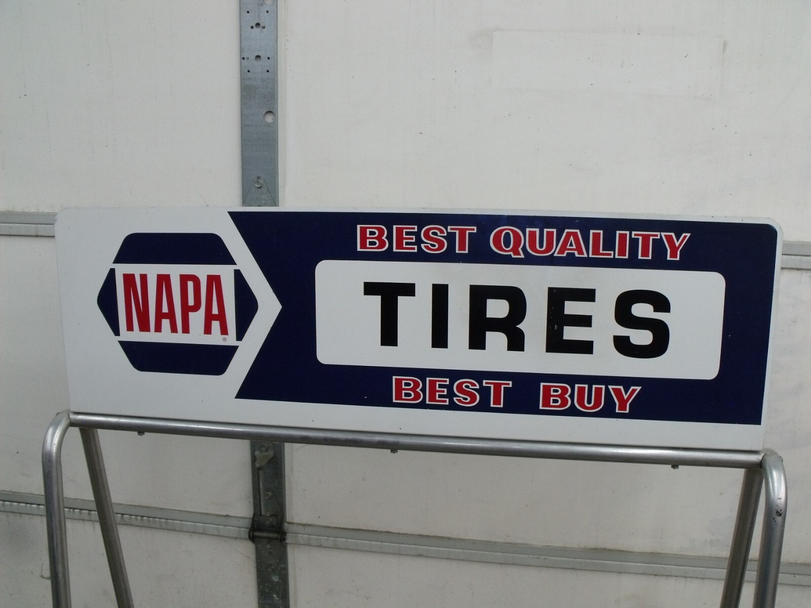 Rare Vintage NAPA TIRES Metal Painted Sign and Aluminum Tire Stand – Collectible