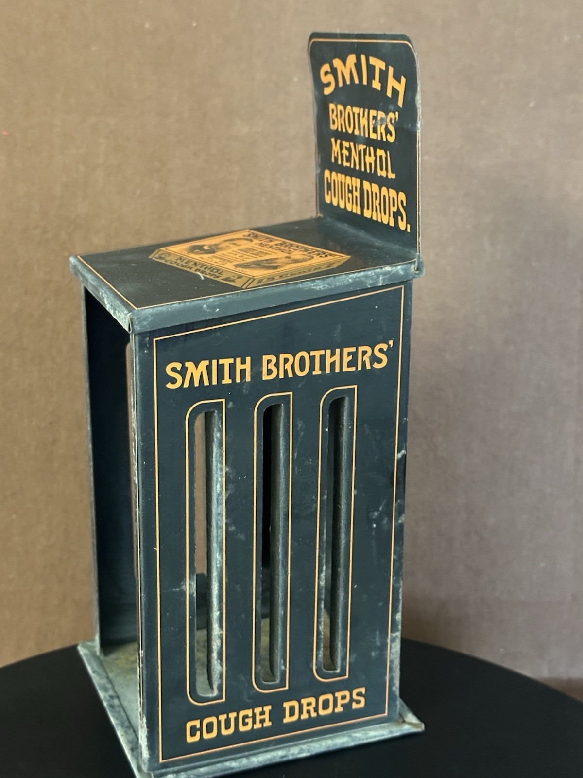 Metal Smith Bros Menthol Cough Drop Dispenser C.1920’s Counter Top General Store