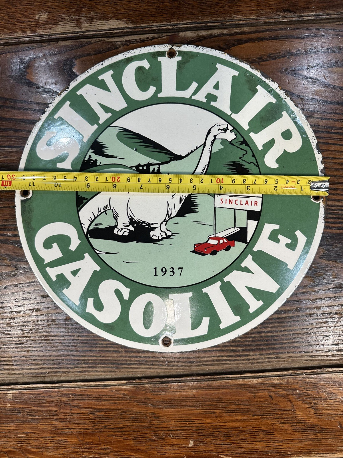 Porcelain Sinclair Enamel Sign Size 12X12 Inches