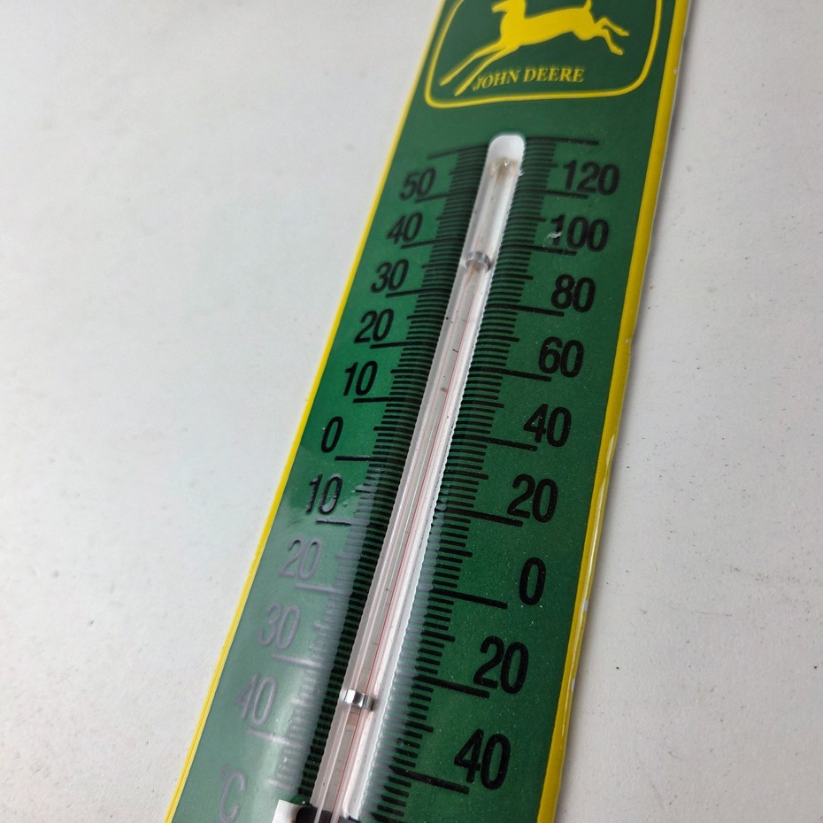 Vintage John Deere Sign – Service Guage Gas Pump Sign on Porcelain Thermometer