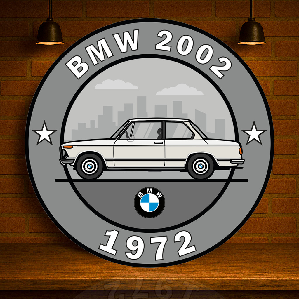 1972 BMW 2002 The Birth of the Ultimate Driving Machine Metal Sign 19.7″ (50cm)