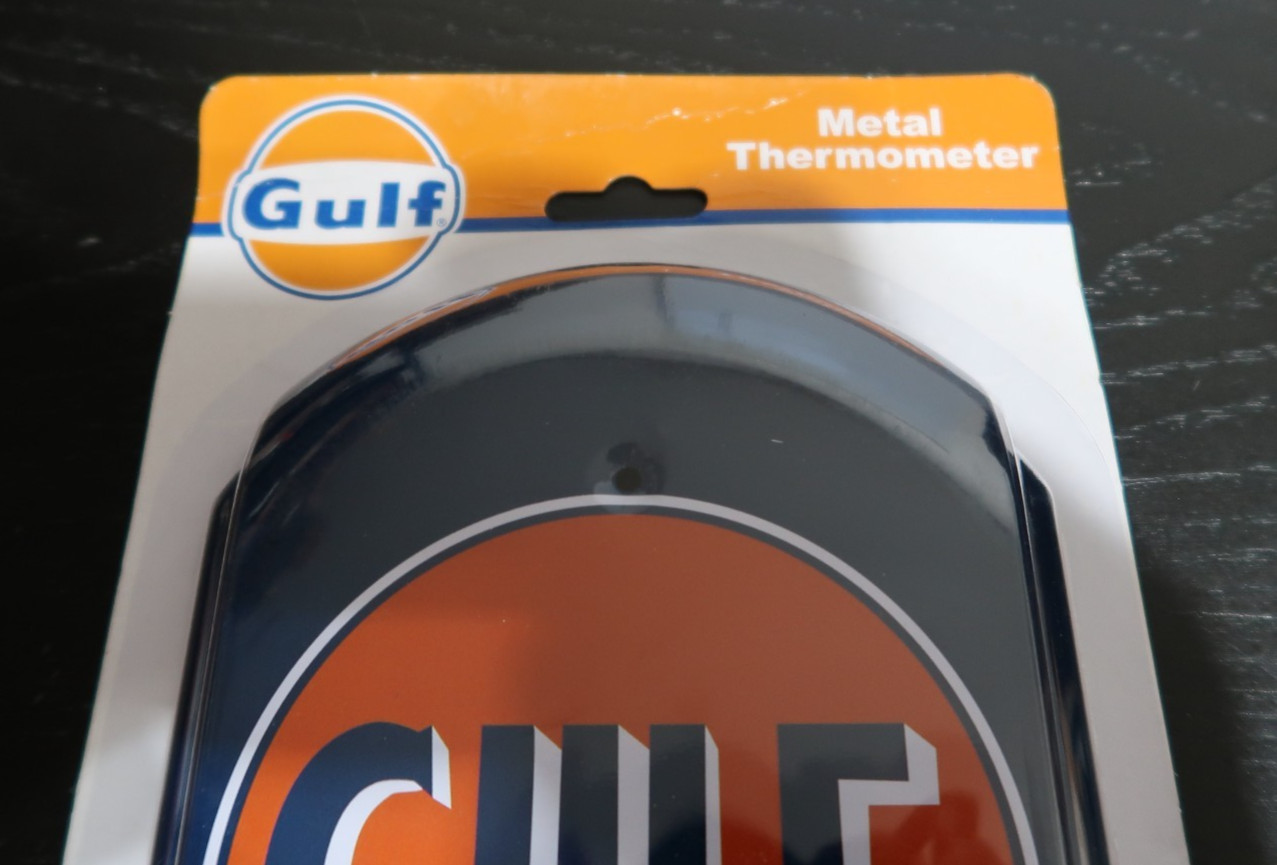Gulf Oil Reproduction Metal Thermometer – Gulfpride Oil Brand New