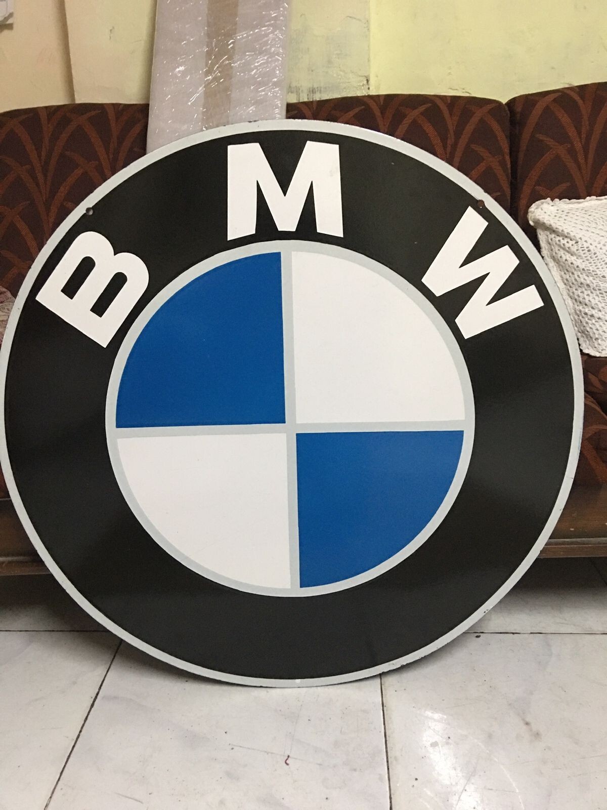 BMW Pure Porcelain Enamel Heavy Metal Sign 30 Inches Double Side