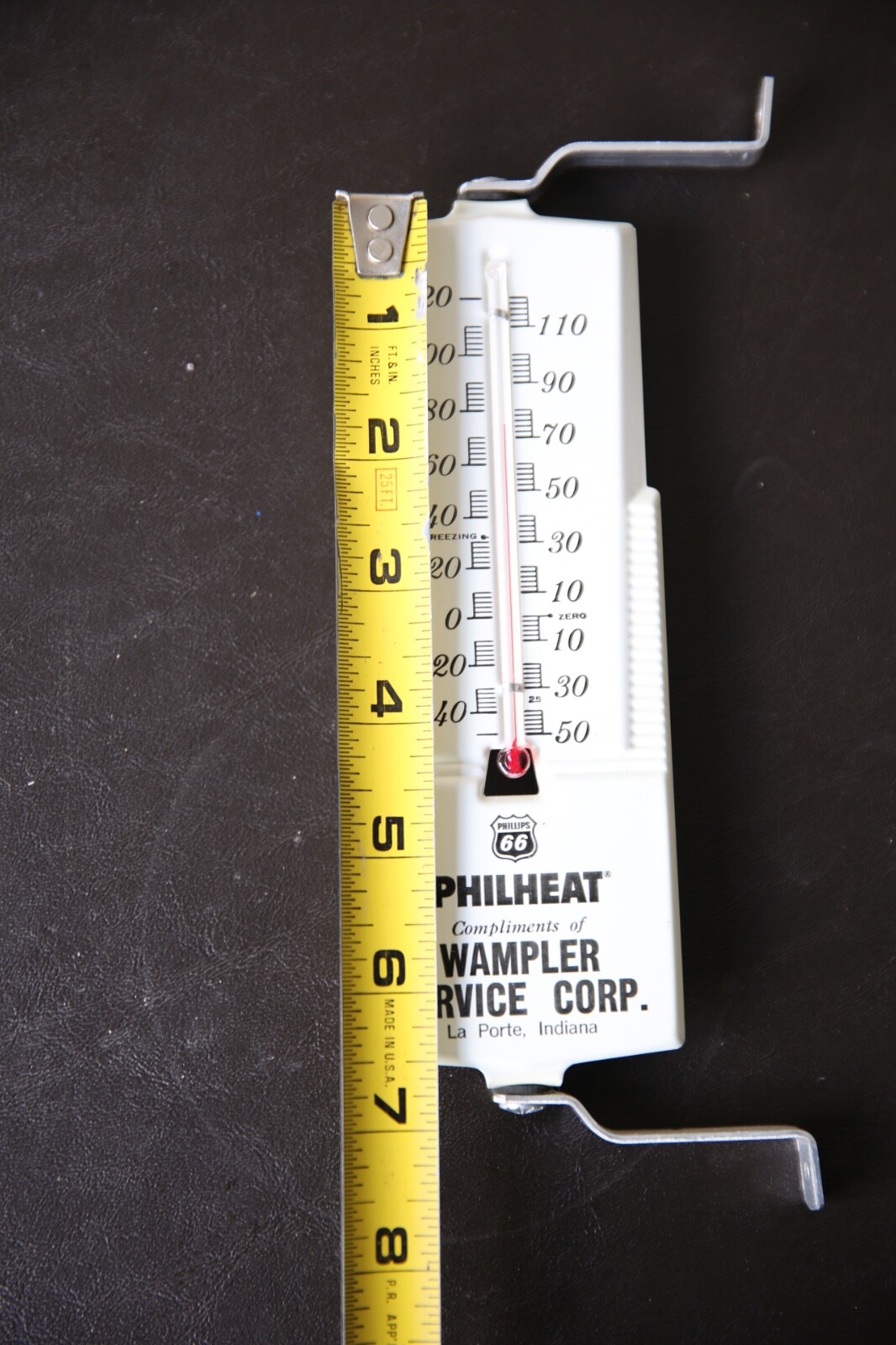 Phillips 66 Metal Flange sign thermometer gas pump advertising NOS
