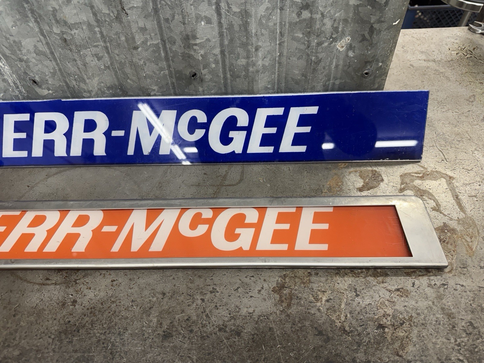 Kerr McGee Gas Pump Ad Panel Plastic Glass Oil Sign