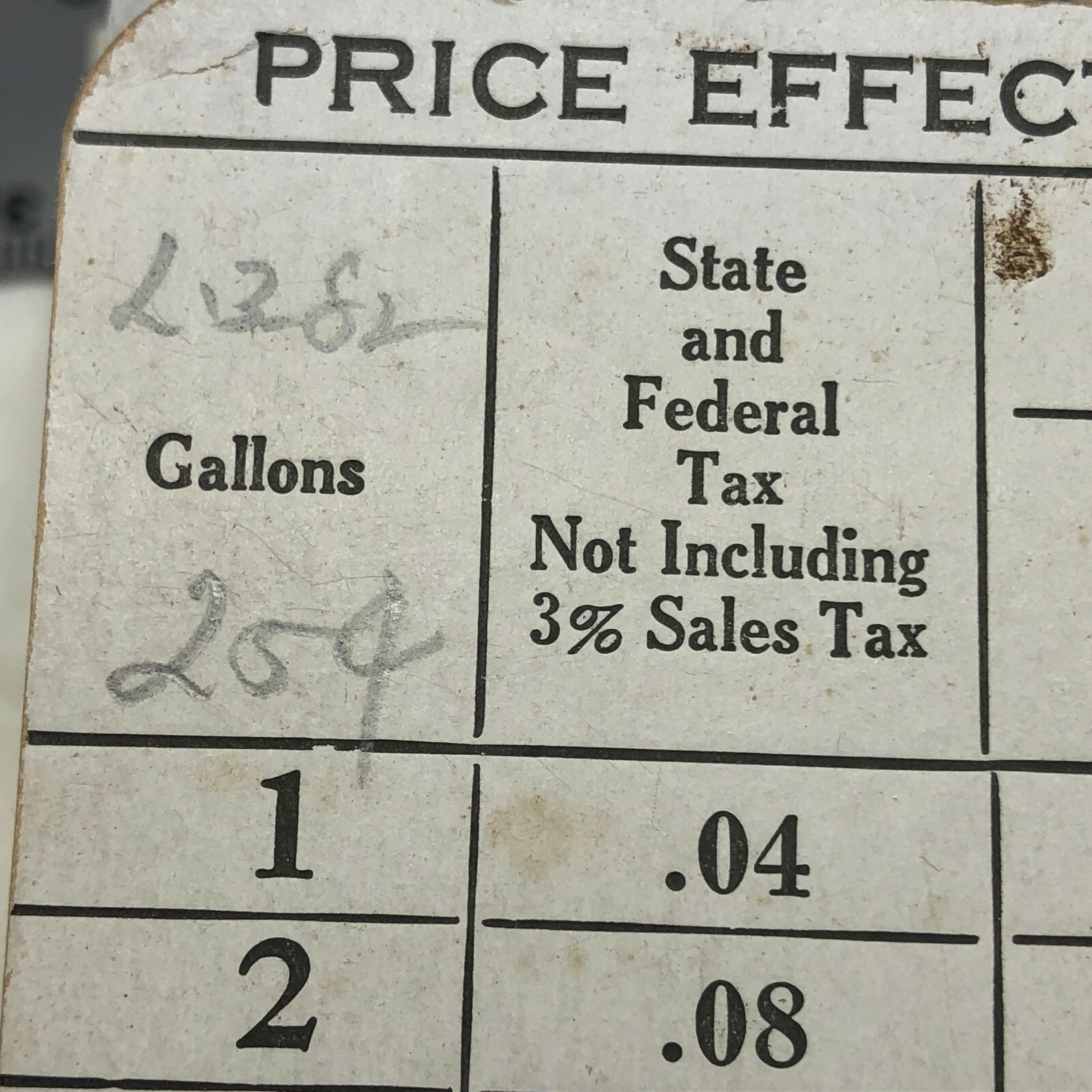 Vtg 1936 Gasoline Station Price Guide Calculator Standard Red Crown Cardboard