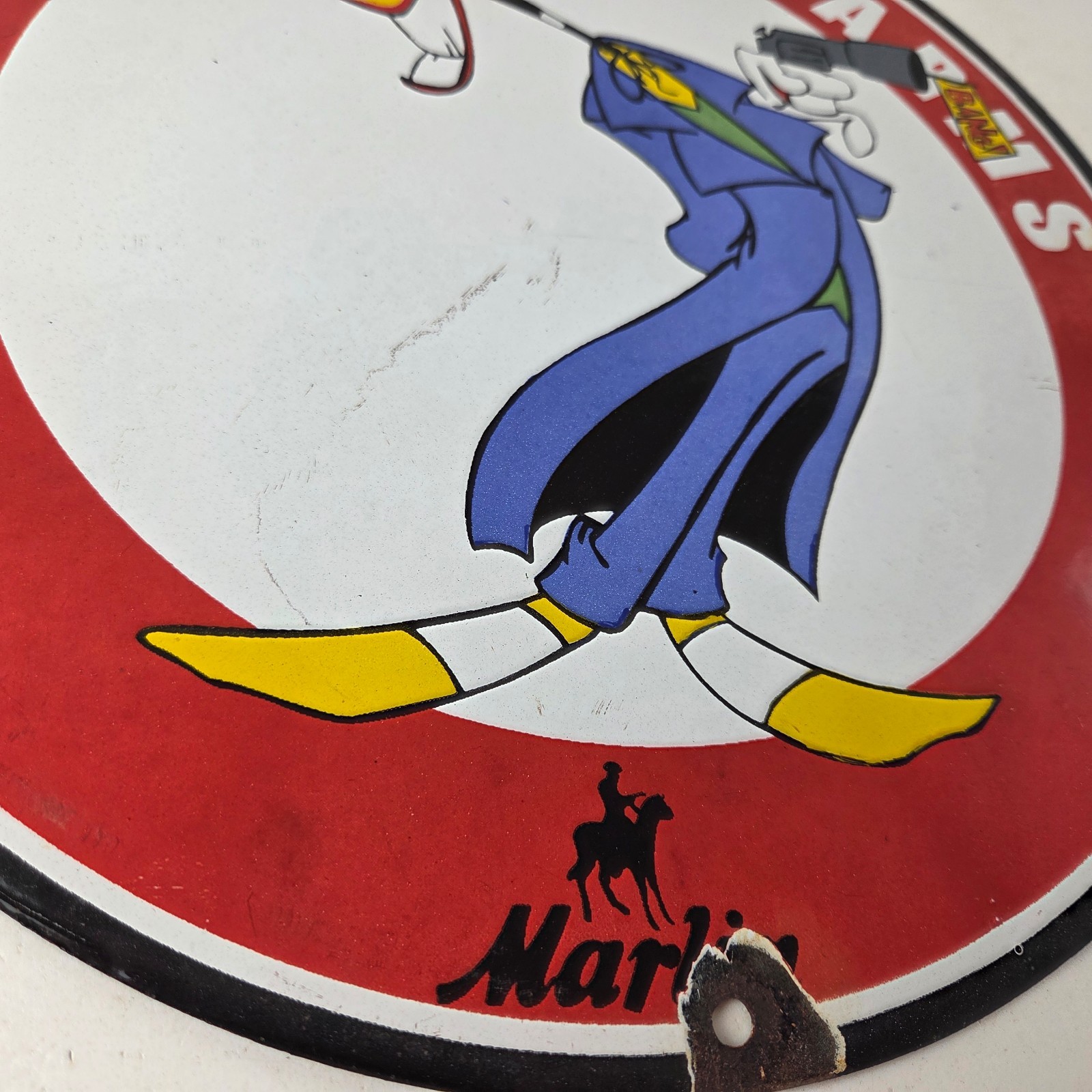 Vintage Marlin Firearms Sign – Joker Batman Comics Gas Pump Porcelain Sign