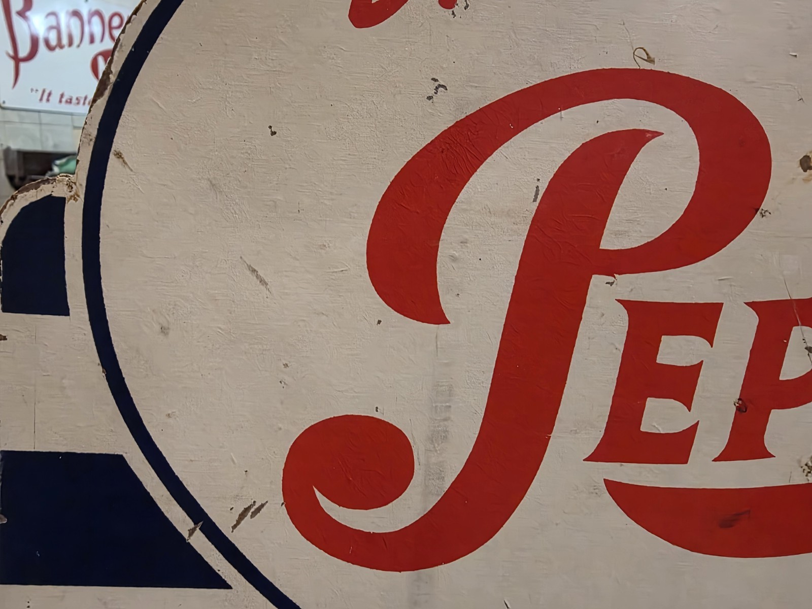 VINTAGE ORIGINAL ANTIQUE GAS OIL GENERAL STORE SIGN PEPSI COLA